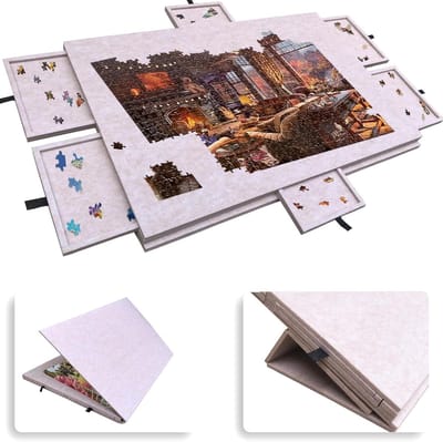 Kantelbare Puzzeltafel - Puzzel Werkstation - Ontspannen Puzzelen - Verstelbare Standaard - Tot 1500 Stukjes - Bruin