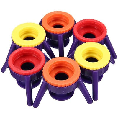 6x Omkeerbare Flesdop Standaard Kit 4 Maten Kichen Badkamer Shampoo Houder Gereedschap red