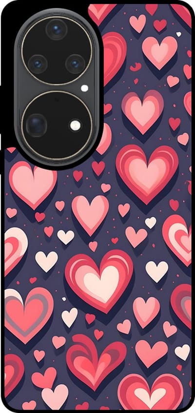 Smartphonica Telefoonhoesje Geschikt voor Huawei P50 Pro met Hartjes Opdruk - TPU Backcover Case With Heart Design geschikt voor Huawei P50 Pro