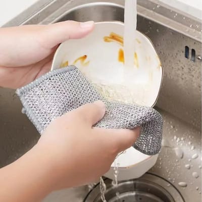 50x Metaaldraad Reinigingsdoekjes – Ontvetter & Ontkalker voor Pan, Kom, Fornuis & Keuken – Sneldrogend, Non-stick, Herbruikbaar Schoonmaakdoekje (20x20 cm)