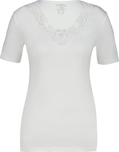 Toker Dames Shirt met kant - Wit - 100% katoen - Maat 36/38
