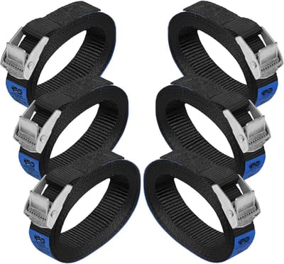 Spanband met Klemsluiting - Sjorband Vastzetband - Bagage Vervoeren - Gecertificeerd Veilig - 2.5 cm x 1 m - Zwart