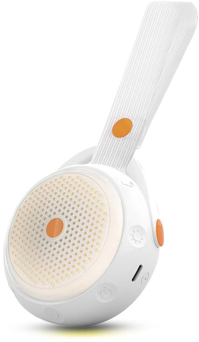 White Noise Machine - Draagbare Slaaphulp voor Baby met 12 Kalmerende Wiegliederen en Natuurgeluiden, 3 Timerinstellingen, Kleurverlichting en USB