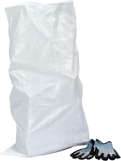10x | Geweven PP-puinzak 45x75cm | 25KG | 35L | Puin en afval