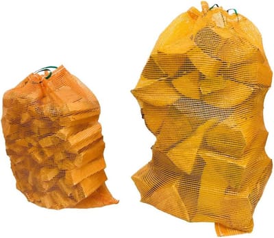 Mesh Log Zakken - Houtzakken Kindling - Opslag Brandhout - Sterk Geweven Gaas - 100 stuks Medium - Oranje