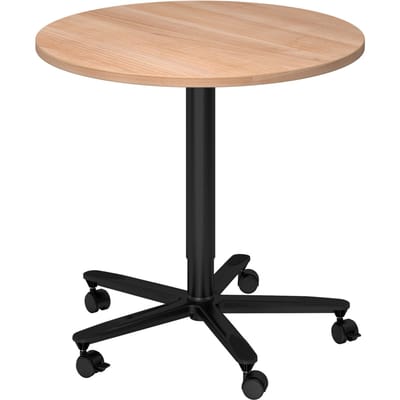 BISTRO 80R D - Systeem conferentietafel Walnoot Zwart Ø 80