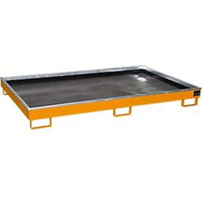 Bauer legbordbak RW 2200-1 PE, met PE inzet, gelakt, L 2165 x B 1315 x H 230 mm, geel-oranje RAL 2000