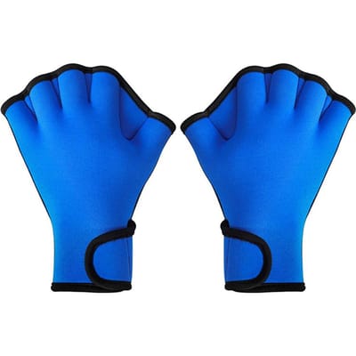 Gants de natation en néoprène avec palmes de natation Aquatic Fit Plongée en apnée Plongée Gants d'eau en toile à main Demi-doigts M