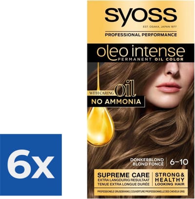 Syoss Oleo Intense - Haarverf - 6-10 - Donkerblond - 115ml x 6