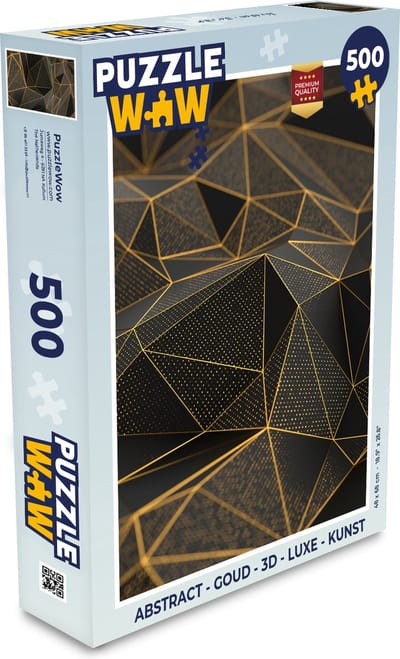 Puzzel Abstract - Goud - 3D - Luxe - Kunst - Legpuzzel - Puzzel 500 stukjes