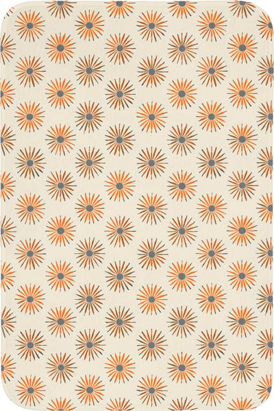 Badmat 60x90 cm - Antislip - Madelief - Patroon - Oranje - Badmatten voor badkamer - Badkamermat - Douchemat - Badkamer mat