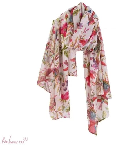 Imbarro - Shawl - Sjaal - Paradise - Voile - Ecru - 100 % Viscose - 100 x 200 cm