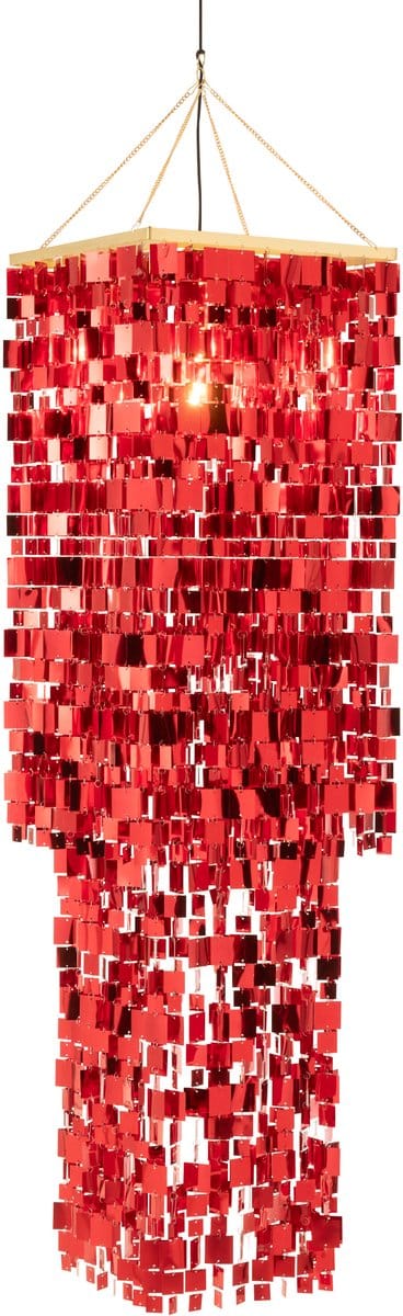 J-Line lampenkap Kandelaar Vierkant - pvc - rood - large