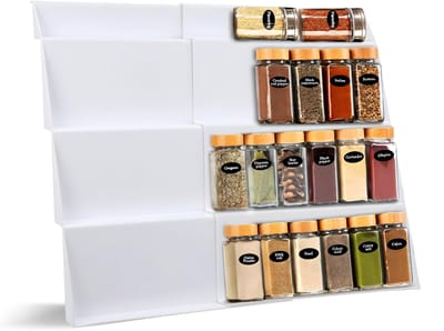 AHD® Kruidenpotjes - Kruidenrek Lade - Kruidenrek Lade Met Potjes - Kruidenrek Lade Organizer - Kruidenrek Voor Lade - Wit - 39cm x 30cm x 3cm