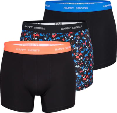 Happy Shorts 3-Pack Boxershorts Heren D908 Neon Colour Splashes Print - Maat M
