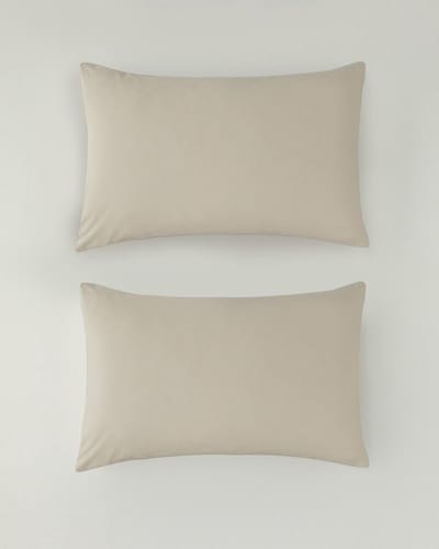 English Home - Pure - 100% Katoen - 2 Kussenslopen - 50x70 cm - Beige