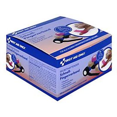 First Aid Only Zelfklevend vingerverband, 2,5 cm x 4,5 m, textiel, elk 2 stuks in blauw, huidkleur, zwart, roze