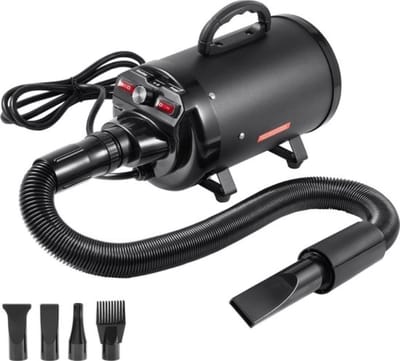 Luxe hondenföhn - 4 Hoofdstukken - 2000W - 2,7 Pk - Instelbare snelheid - Zwart