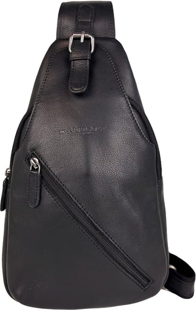 Zwarte Leren Slingbag - Arrigo - Crossbody - Tas met 6 Vakken
