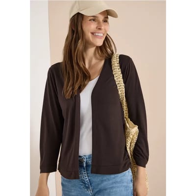 Open jas in effen kleur met 3/4 mouwen