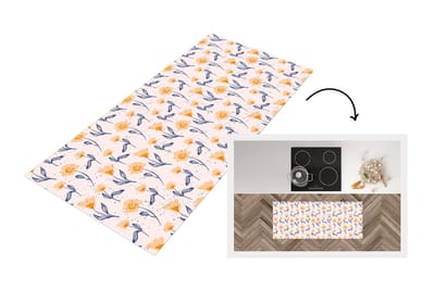 Keukenloper - Loper keuken - Bloemen - Patronen - Zomer - 120x50 cm - Keukenloper vinyl