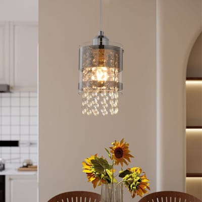 NETTLIFE Hanglamp - E27 fitting - moderne eettafel hanglamp - 150CM Max in hoogte verstelbaar ontwerp - kristallen hanglamp - glazen hanglamp - voor woonkamer | slaapkamer | keuken | eetkamer