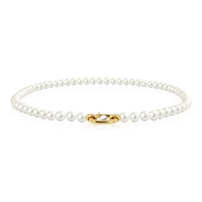 Luna-Pearls - 218.0286 - Ketting - Dames - 925er Zilver ve Roségouduld - Zoetwatercultuurparel - 45cm