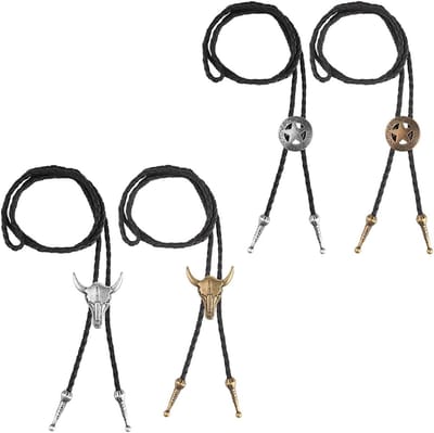 Cowboykragen en westernkleding voor mannen en vrouwen, leren vest en cowboyhemd in retrostijl met metalen hanger en unieke details