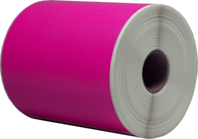 DULA Compatible Zebra Labels 102x152mm - 300 etiketten per rol - kern 25mm - Roze - Permanent - 1 rol