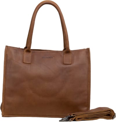 DSTRCT Preston Park Dames laptoptas - 15 inch - Werktas A4 - Leer - Cognac