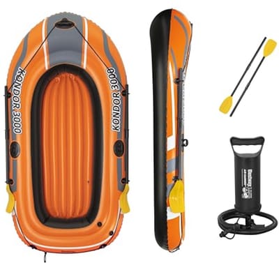 Kondor 3000 Opblaasbootset voor 2 Volwassenen en 1 Kind - Ideaal voor Watersporten