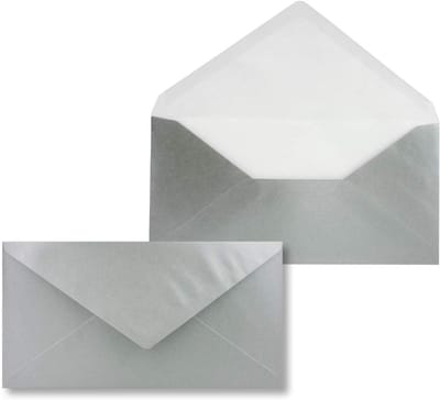 Enveloppen DIN lang - Metallic enveloppen Zilveren enveloppen - Uitnodigingen versturen - Zonder venster - 100 stuks - Zilver metallic