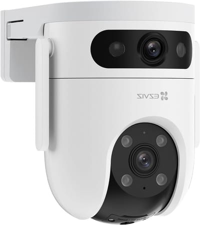Draadloze Camera - Beveiligingscamera Buiten - Huisbewaking - Dubbele Lens - 3K Resolutie - Wit