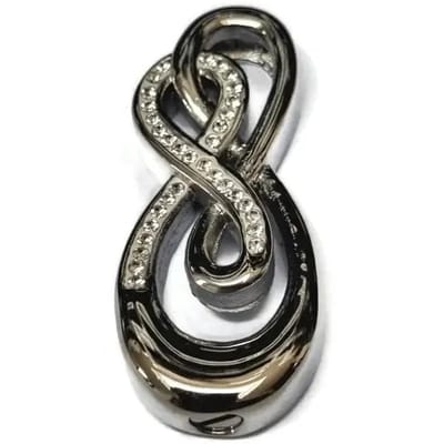 Aramat Jewels | Gedenkhangers | RVS Infinity Ashanger – Oneindig Teken Zilverkleurig Gedenksieraad | infinity-Transparant-zirkonia-4.5x2.5cm | |20mm | Staal | Volwassenen | Verkleurd niet