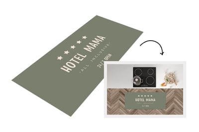 Keukenloper - Loper keuken - Spreuken - Quotes Hotel Mama All Inclusive 24/7 Open - Moederdag cadeautje - Mama - 120x50 cm - Keukenloper vinyl