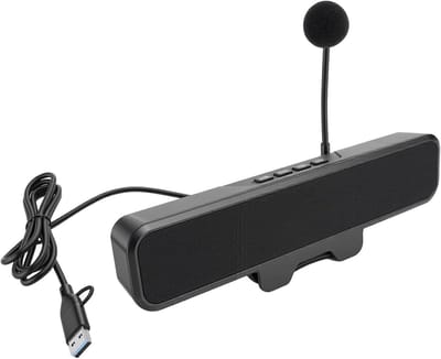 Desktop Luidsprekers - PC Speakers Monitor Speakers - Online Communicatie - Afneembare Microfoon - 1.4 Inch Drivers - Zwart