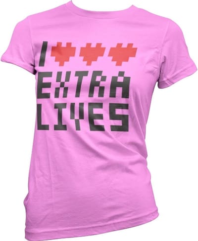 Hybris I Love Extra Lives Girly Tee dames-T-shirt roze