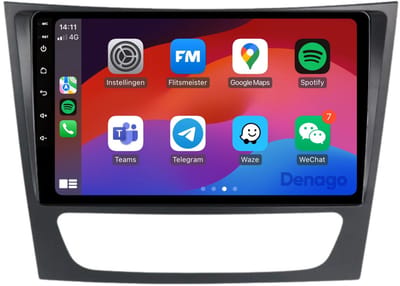CarPlay autoradio geschikt voor Mercedes E-Klasse W211, CLS W219 & G-Klasse W463 | 2002 t/m 2010 | Android 13 | Draadloos Apple CarPlay & Android Auto | 2GB + 32GB | QuadCore processor | Denago DNG-A188 | 2025 model | Bluetooth & Wifi