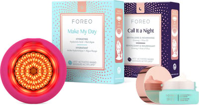 FOREO Hydraterende UFO 3 LED Set - Gezichtsmasker Huidverzorgingsapparaat + 14 UFO Geactiveerde Maskers + IRIS C-Concentrated Oogcrème 15 ml - Moisturiser - Volspectrum LED, NIR & Rode Lichttherapie
