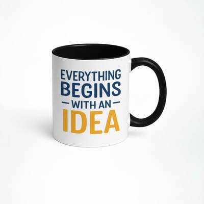 Everything Begins With An Idea Mok - Inspirerende Koffiemok