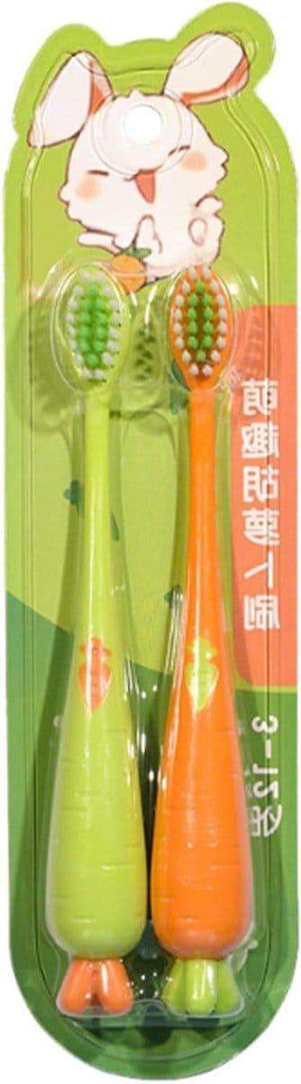 Kinder Tandenborstels - Babytandenborstel Set - Dagelijkse Mondhygiëne - Zachte Borstelharen - 2 Stuks - Oranje