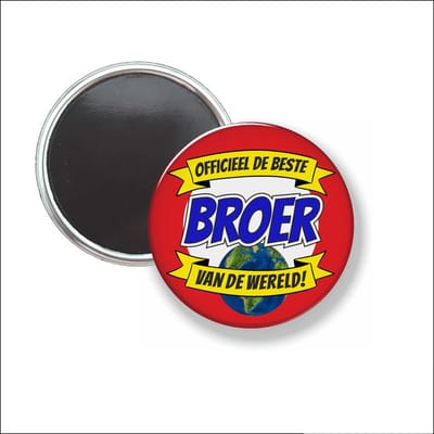 Button Met Magneet 58 MM - Officieel De Beste Broer Van De Wereld - NIET VOOR KLEDING