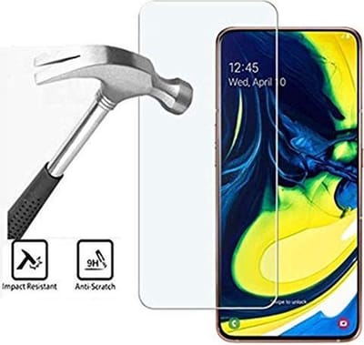 2x Screenprotector Tempered Glass Glazen Gehard Screen Protector 2.5D 9H (0.3mm) - Glasplaatje Geschikt voor: Samsung Galaxy A80