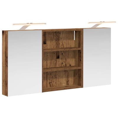 vidaXL - Badkamerkast - set - 3 - st - 100 - x - 10,5 - x - 50 - cm - Bewerkt - hout
