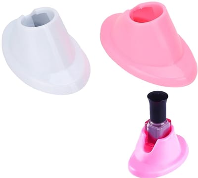 Dailygoods- Nagellakhouder Morsbestendig - 2 Stuks - Zacht Rubber - Lichtgewicht - Handig voor Nail Art - U-vormige Hellingsfunctie - Nagellakstand