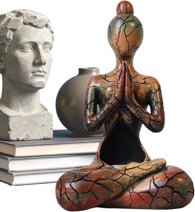 Yogabeeld Kaarsenhouder - Meditatie Decor - Rustgevende Sfeer - Hars Figuur - 25 x 17 x 15 cm - Niet gespecificeerd