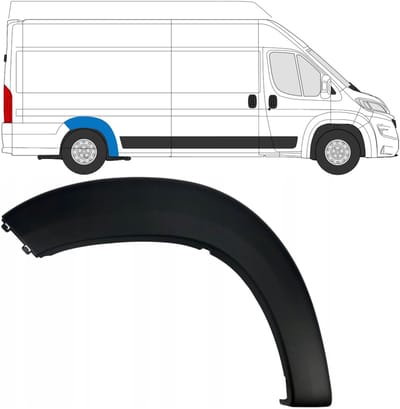 Zijlijst sierlijst achterspatbord voor Fiat Ducato 2018- / Rechts
