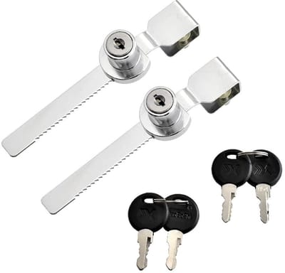 Allecto - Glazen schuifdeur slot - Vitrinekast slot - Veiligheid met verschillende sleutels - Chrome afwerking - Perfect voor terraria - 2 stuks me...