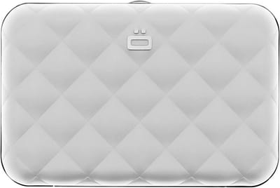 Ögon Designs Quilted Button Dames Creditcardhouder - RFID - Zilver