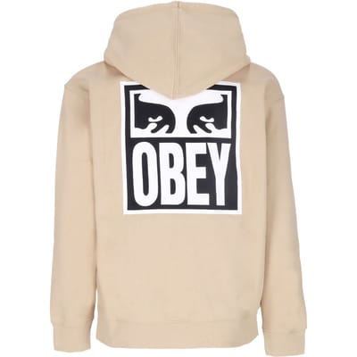 Herenhoodie Eyes Icon Hood Premium Fleece Havermelk